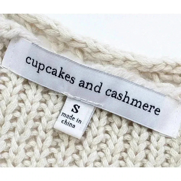 Cupcakes and Cashmere Paxton Chunky Knit Lace Up Sleeveless Sweater Size Small - Picture 4 of 5